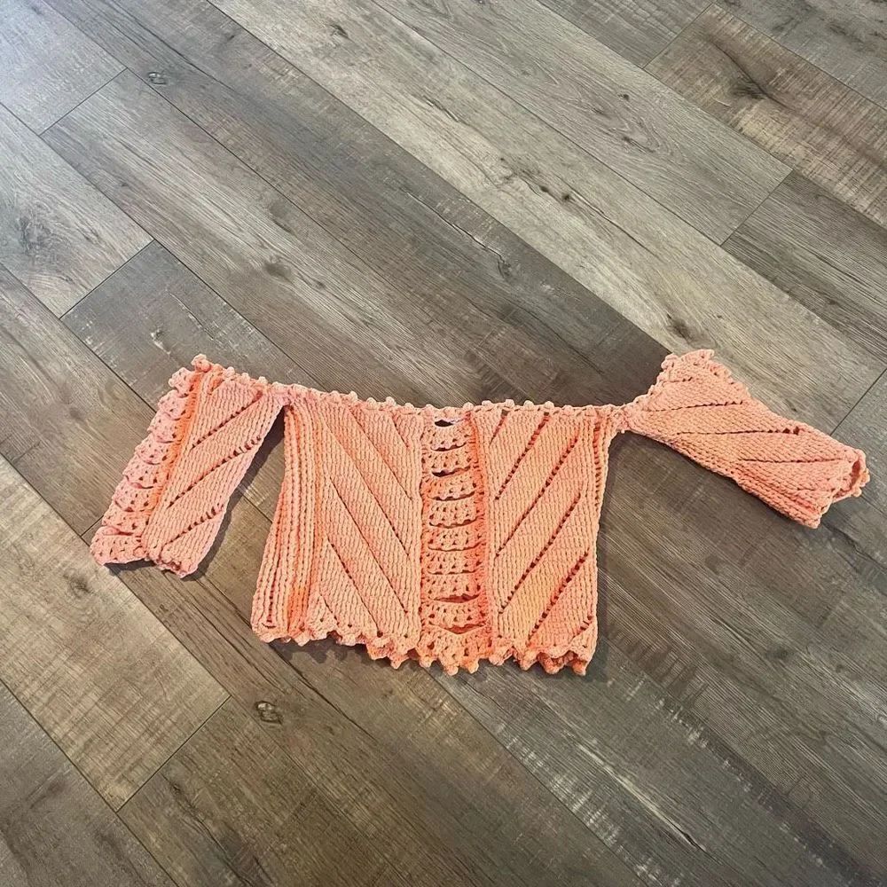 Ronny Kobo Catya Crop Top, Coral, Size S - Picture 1 of 9